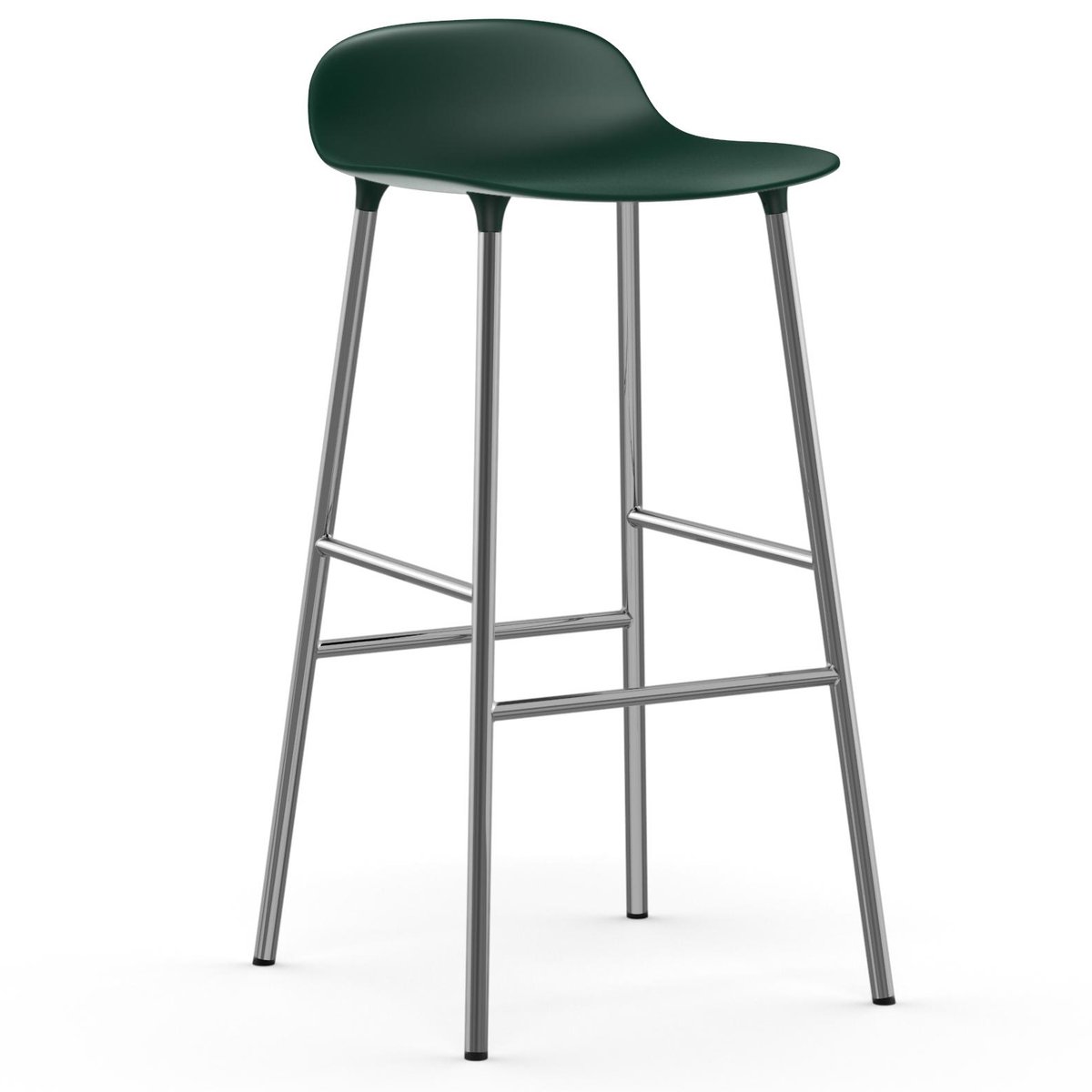 Normann Copenhagen Form barstol forkromede bein 75 cm Grønn