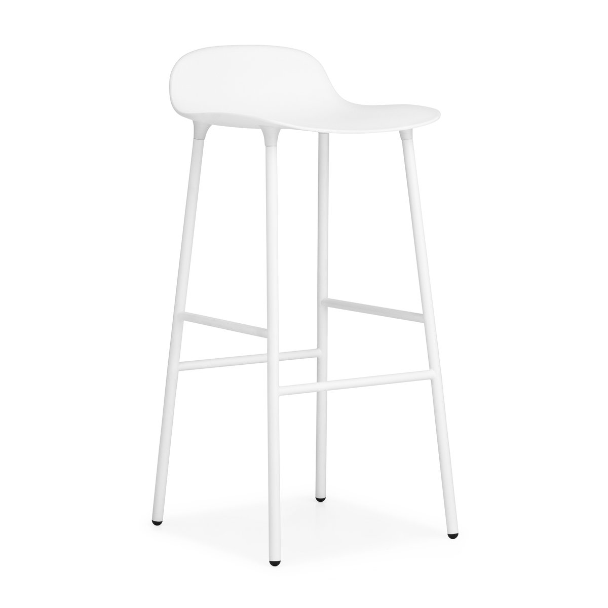 Normann Copenhagen Form barstol metallbein 75 cm hvit