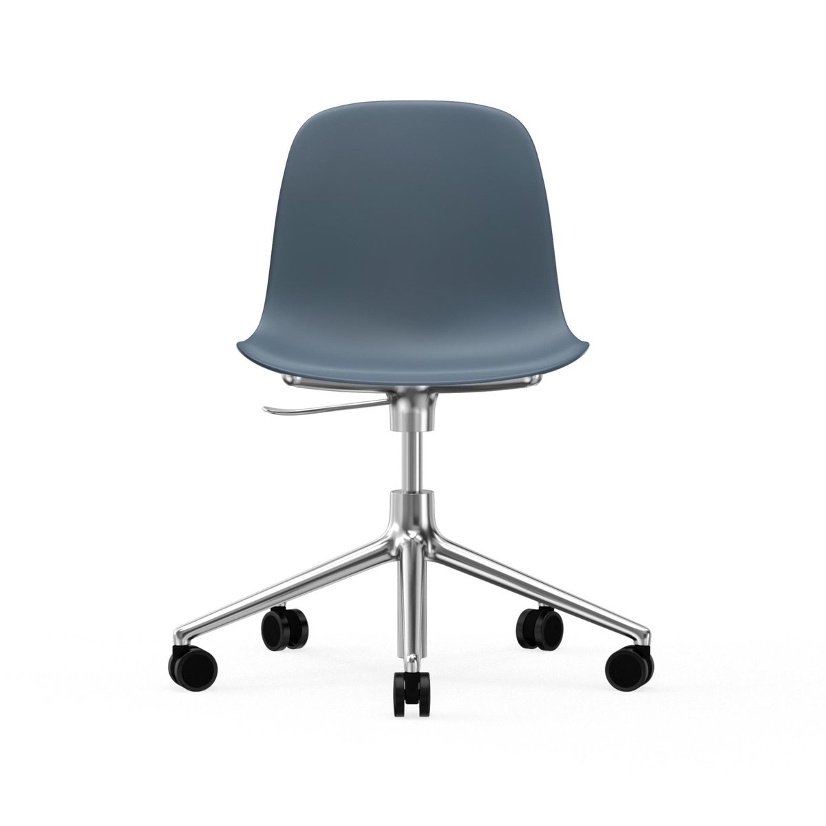 Normann Copenhagen Form chair dreibar stol 5W kontorstol blå aluminium hjul