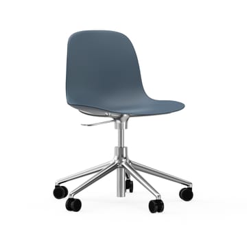 Form chair, dreibar stol, 5W kontorstol - blå, aluminium, hjul - Normann Copenhagen