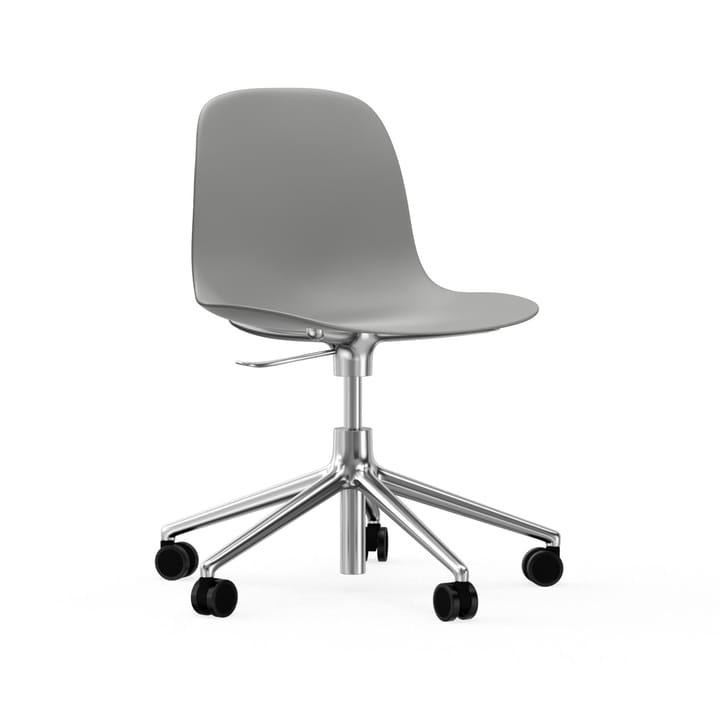 Form chair, dreibar stol, 5W kontorstol, grå, aluminium, hjul Normann Copenhagen