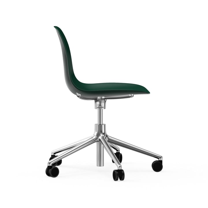 Form chair, dreibar stol, 5W kontorstol, grønn, aluminium, hjul Normann Copenhagen