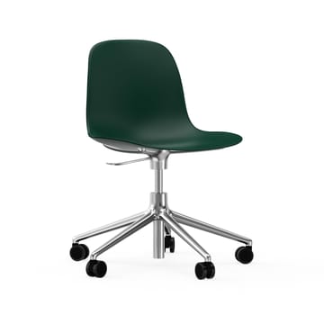 Form chair, dreibar stol, 5W kontorstol - grønn, aluminium, hjul - Normann Copenhagen