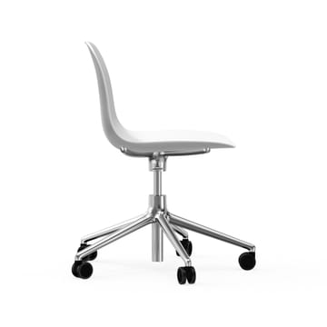 Form chair, dreibar stol, 5W kontorstol - hvit, aluminium, hjul - Normann Copenhagen