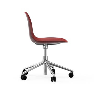 Form chair, dreibar stol, 5W kontorstol - rød, aluminium, hjul - Normann Copenhagen