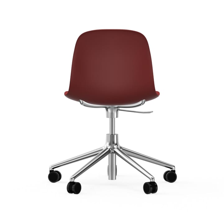 Form chair, dreibar stol, 5W kontorstol, rød, aluminium, hjul Normann Copenhagen