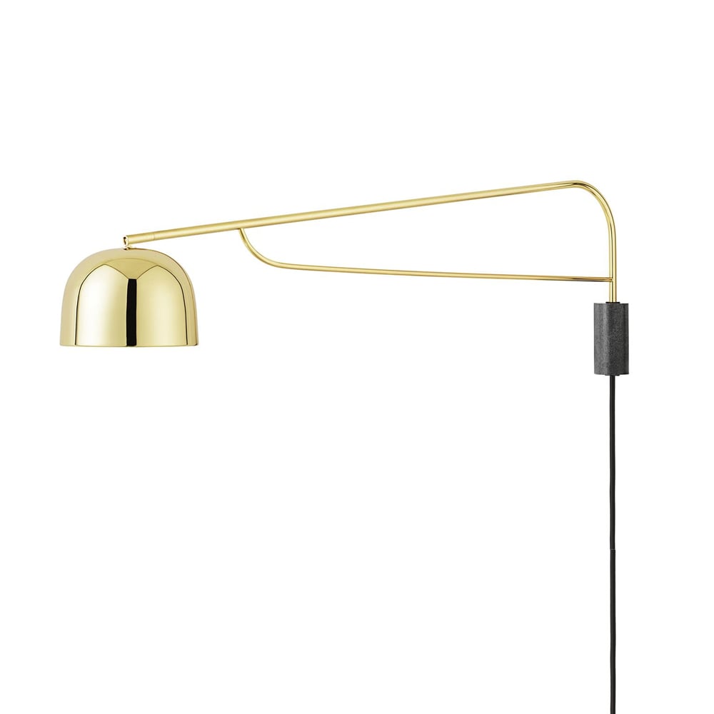 Normann Copenhagen Grant vegglampe brass stor- stål granitt