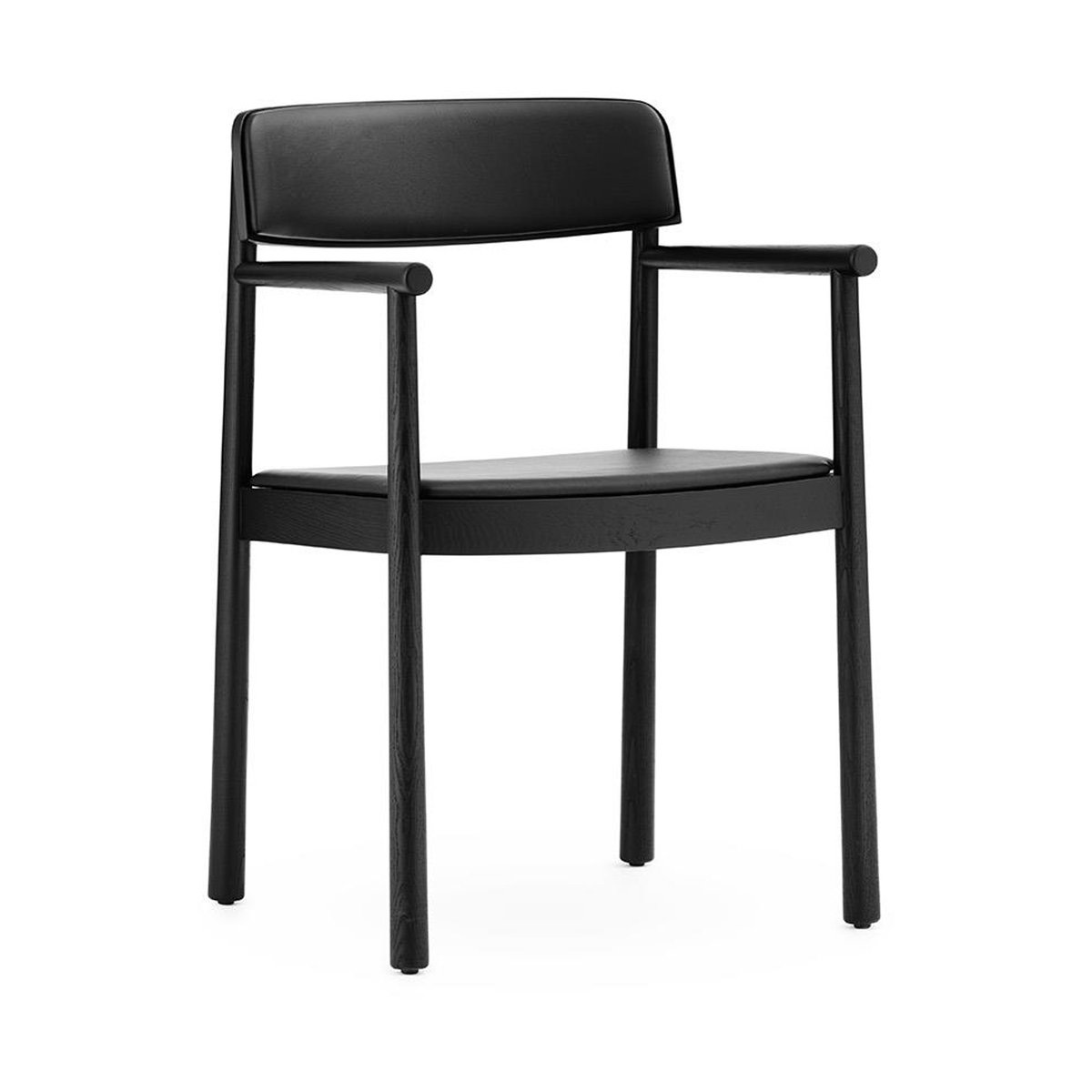 Normann Copenhagen Timb karmstol med pute Black/Ultra Leather – Black