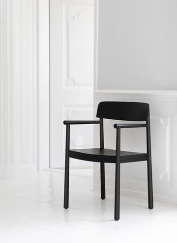 Timb karmstol med pute - Black/Ultra Leather – Black - Normann Copenhagen