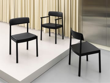 Timb stol med pute - Black/Ultra Leather – Black - Normann Copenhagen