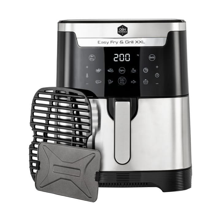 Easy Fry & Grill XXL 2-in-1 airfryer - Rustfritt stål - OBH Nordica