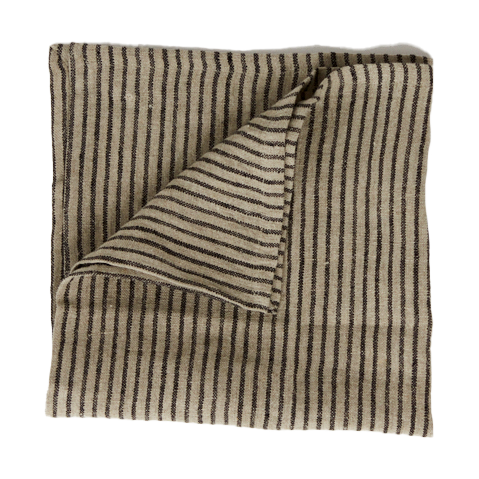 Olsson & Jensen Stripe linserviett 45×45 cm Svart-sand