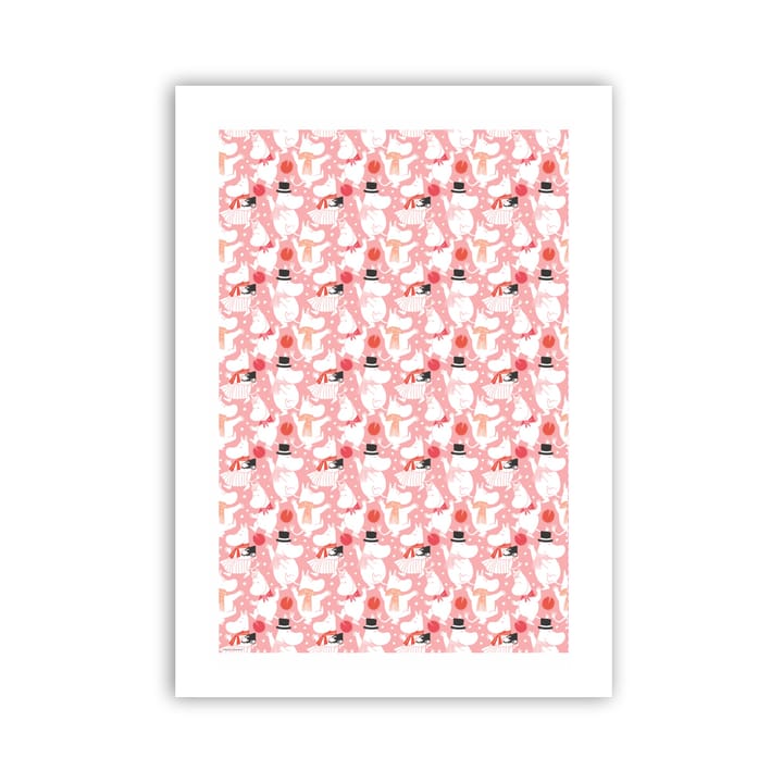 Moomin Celebration kjøkkenhåndkle 70x50 cm - Hvit-rosa - Opto Design