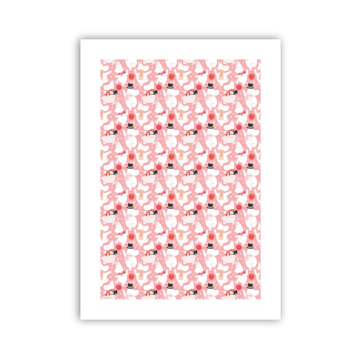 Opto Design Moomin Celebration kjøkkenhåndkle 70×50 cm Hvit-rosa