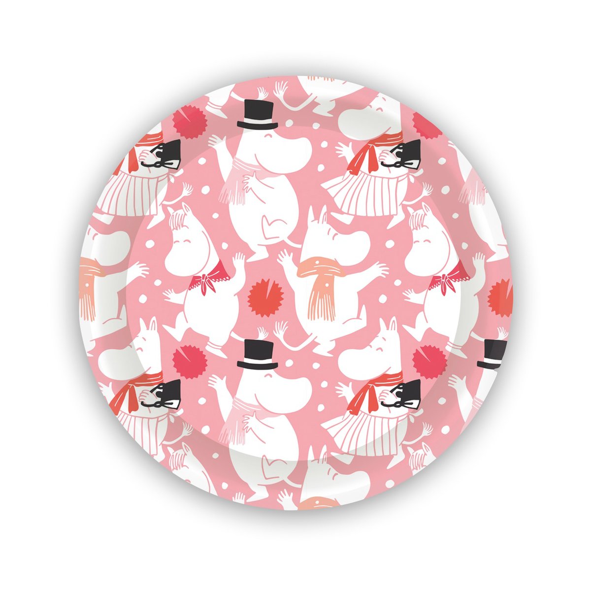 Opto Design Moomin Celebration mini brikke Ø11 cm Hvit-rosa