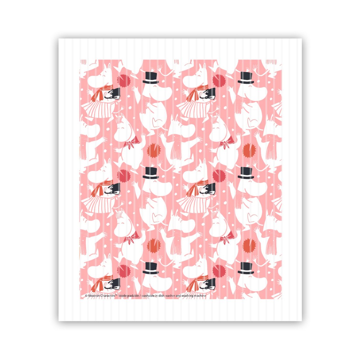 Opto Design Moomin Celebration oppvaskklut 17×14,5 cm Hvit-rosa