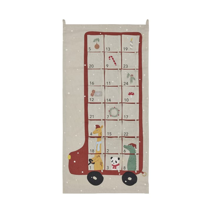 Buss adventskalender 52x104 cm - Clay-red - OYOY