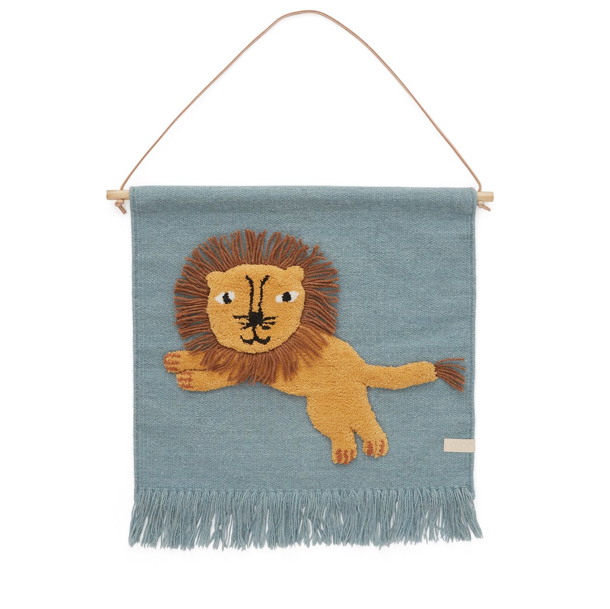 OYOY Jumping Lion veggdekorasjon 52×55 cm Blå