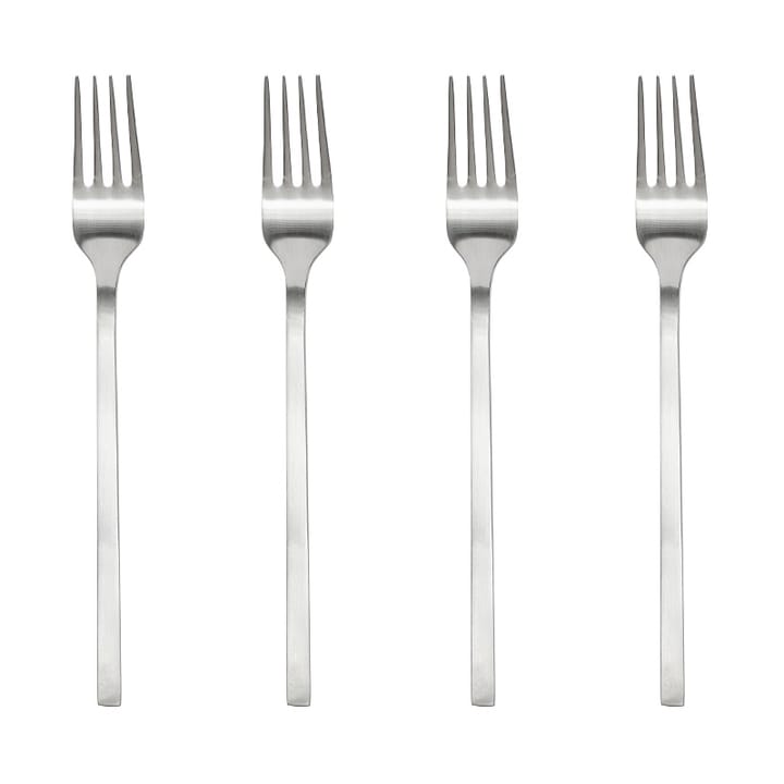 Yuka gaffel 4-pk - Brushed Steel - OYOY