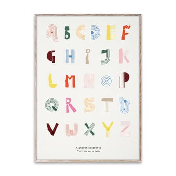 Alphabet Spaghetti ENG Multi-colour plakat  - 50 x 70 cm - Paper Collective