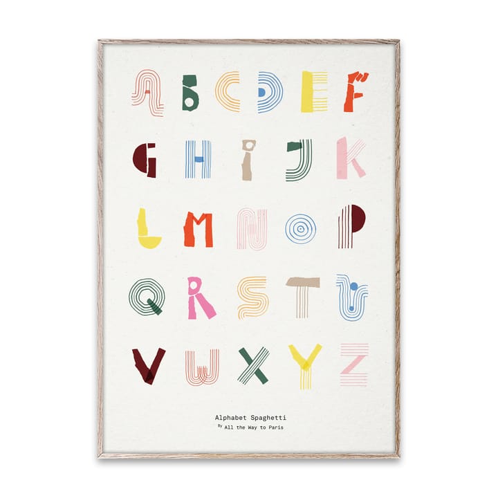 Alphabet Spaghetti ENG Multi-colour plakat , 50 x 70 cm Paper Collective