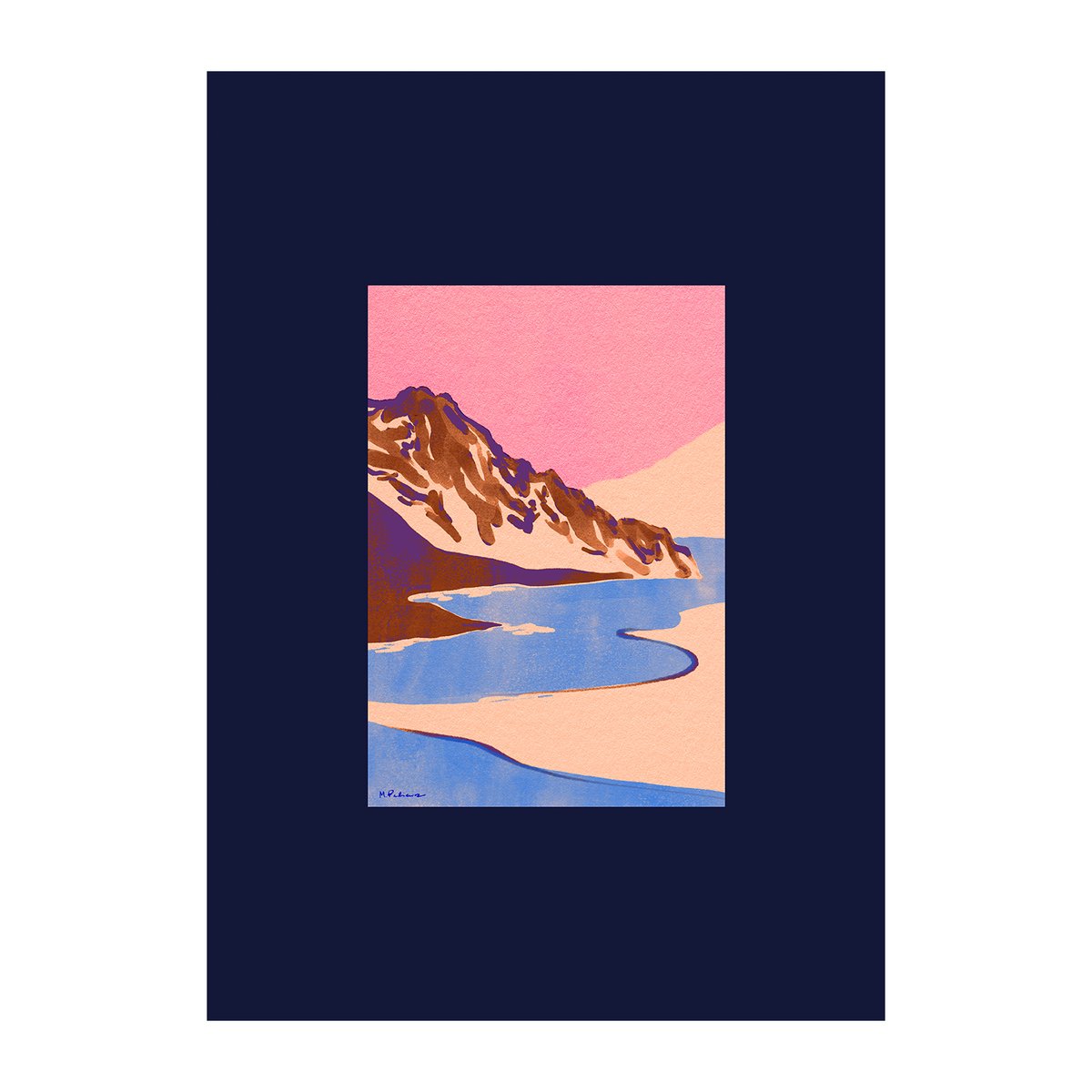 Paper Collective Blue Landscape plakat 30 x 40 cm