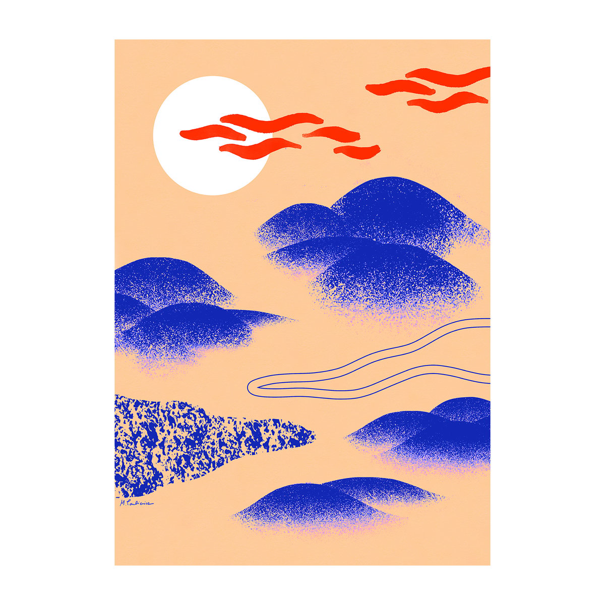 Paper Collective Japanese Hills plakat 30 x 40 cm