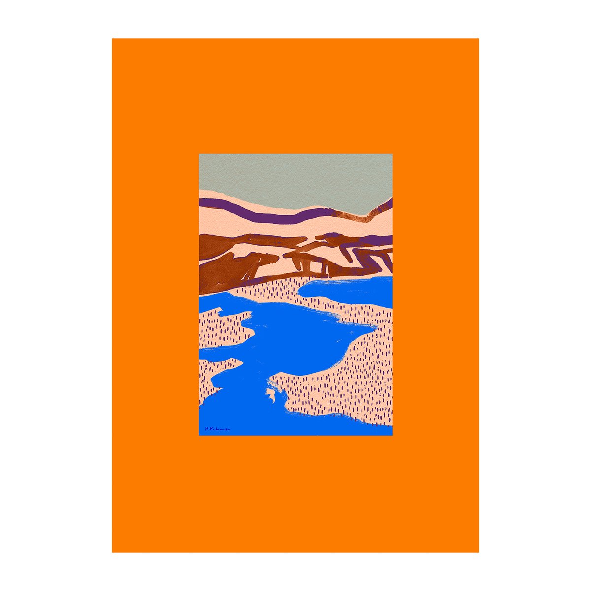 Paper Collective Orange Landscape plakat 30 x 40 cm