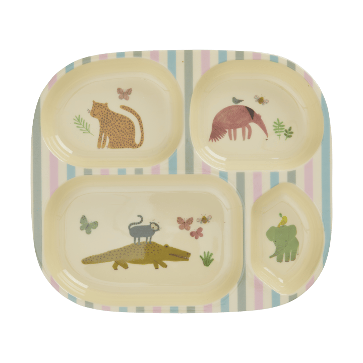 Rice barnetallerken melamin 4 rom, Sweet Jungle Print RICE