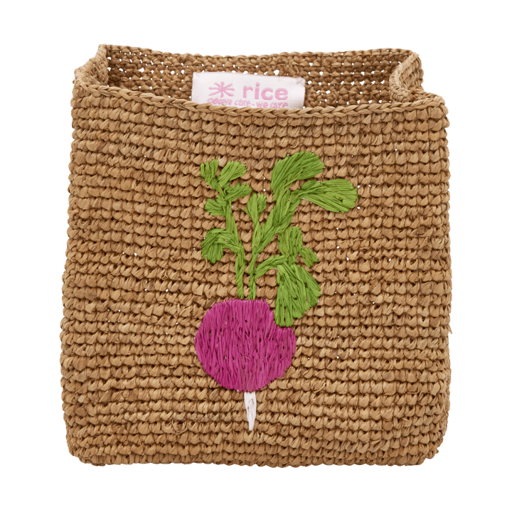 Rice raffia oppbevaringskurv 2 deler, Radish Embroidery-Tea RICE