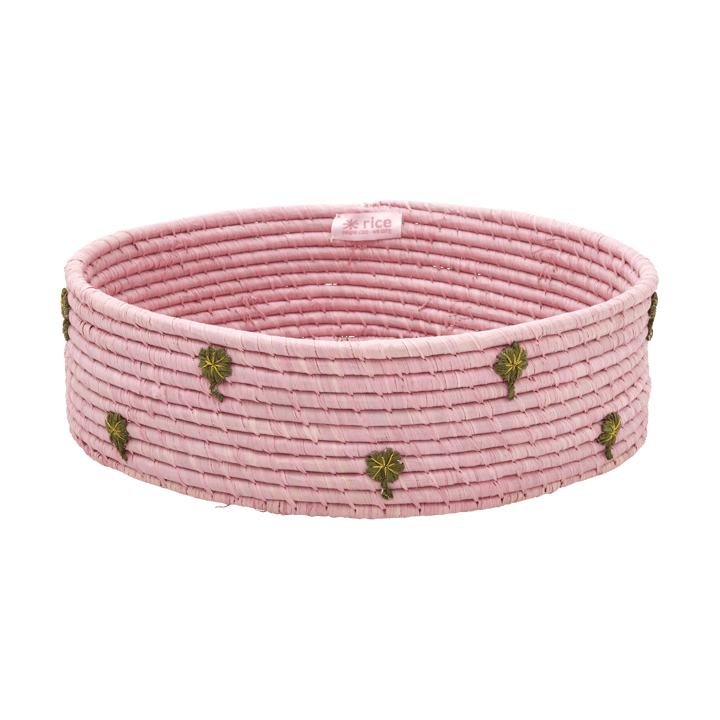 Rice raffia oppbevaringskurv lav Ø35 cm, Pink RICE