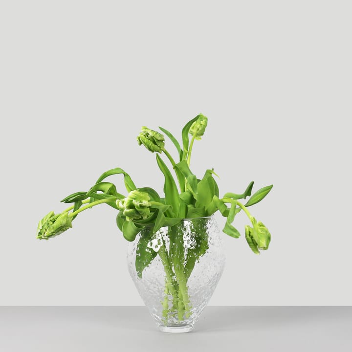 Crushed glassvase medium, Clear Ro Collection