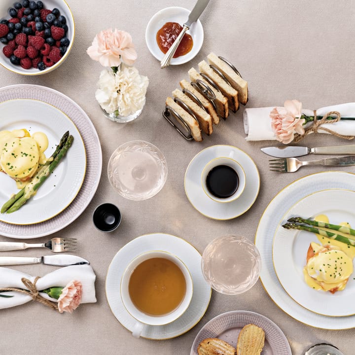 Swedish Grace Gala kaffekopp med fat, Hvit Rörstrand