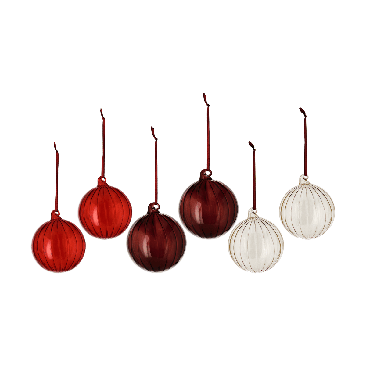 Scandi Living Clarity julekule Ø8 cm 6-pack Rød