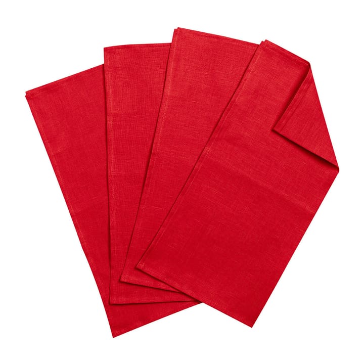 Clean servietter 45 x 45 cm 4-stk. - Red - Scandi Living