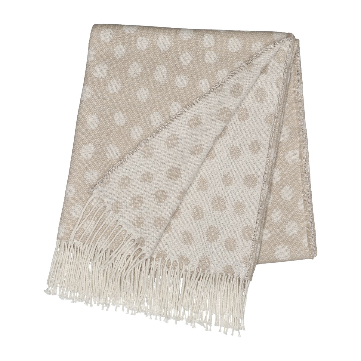 Scandi Living Droplets bomullspledd 130 x 185 cm Beige