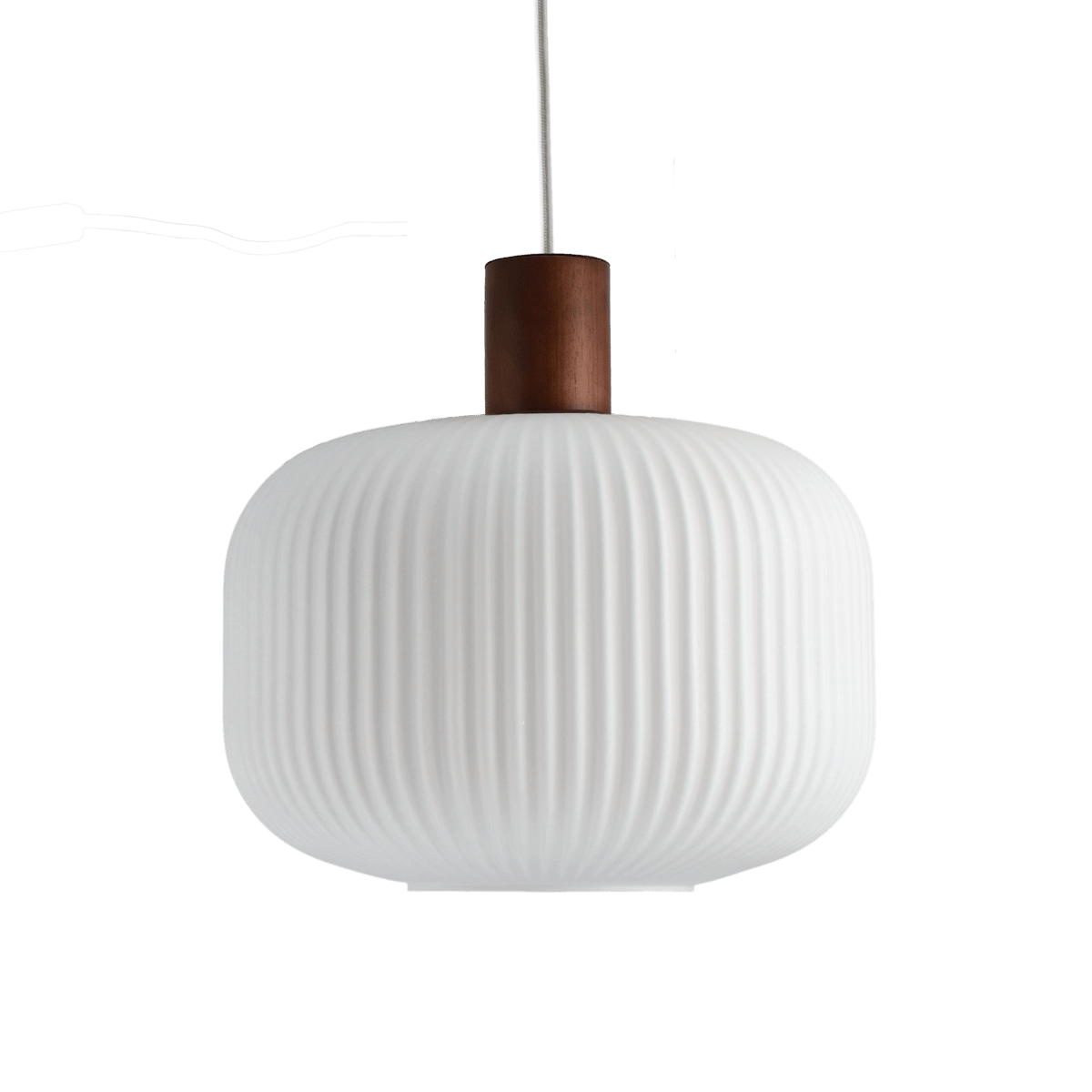 Scandi Living Fair taklampe Ø 30 cm Frostet glass-mørkbeiset ask