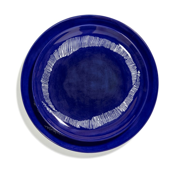 Ottolenghi Feast tallerken M Ø22,5 cm 2-pakning, Dark blue stripes-white Serax