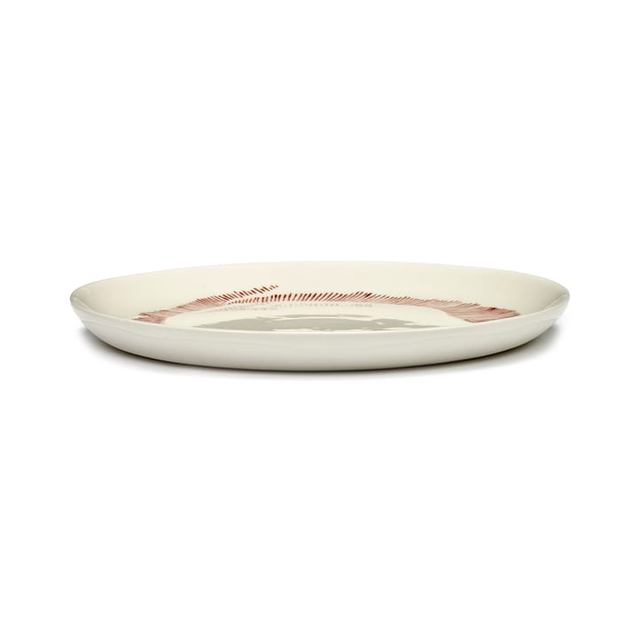 Ottolenghi Feast tallerken M Ø22,5 cm 2-pakning, White stripes-red Serax