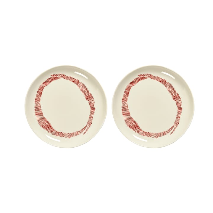 Ottolenghi Feast tallerken S Ø19 cm 2-pakning - White stripes-red - Serax