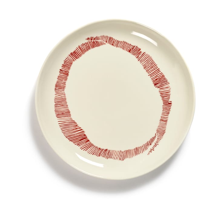 Ottolenghi Feast tallerken S Ø19 cm 2-pakning, White stripes-red Serax