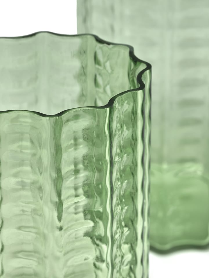 Waves 02 vase 28 cm, Green-clear Serax