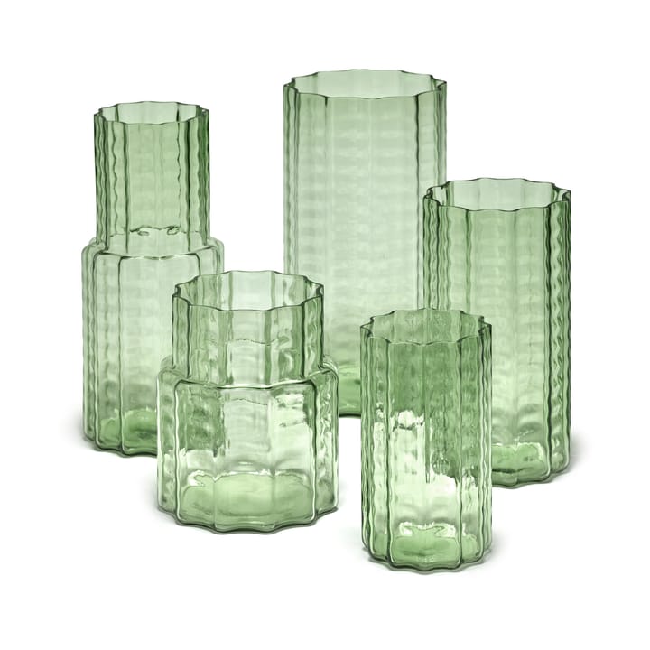 Waves 02 vase 28 cm, Green-clear Serax