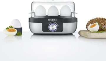 Severin EK 3163 Premium eggekoker 1-3 egg - Svart-sølv - Severin