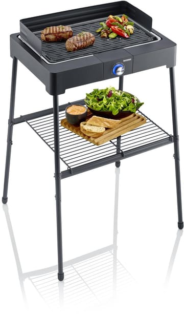 Severin PG 8568 elektrisk grill med stativ og grillplate - Svart - Severin