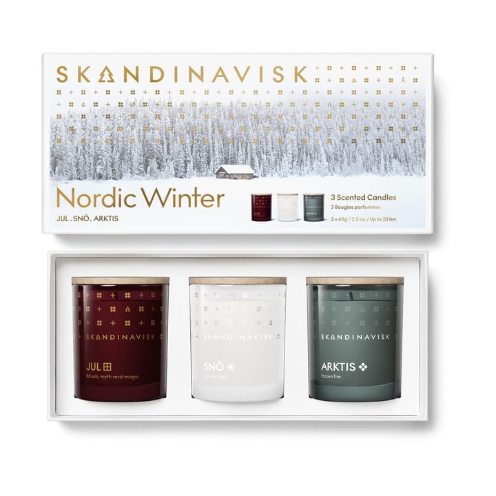 Nordic Winter duftlys gavesett 3 deler - 65 g - Skandinavisk