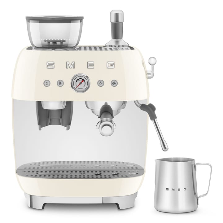 Smeg 50's Style espressomaskin med kaffekvern, Créme hvit Smeg