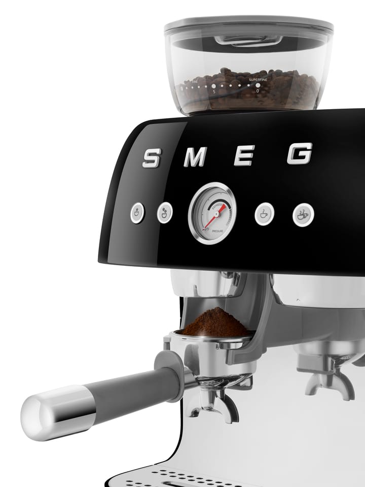 Smeg 50's Style espressomaskin med kaffekvern, Svart Smeg