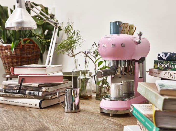 Smeg 50's Style espressomaskin, Rosa Smeg