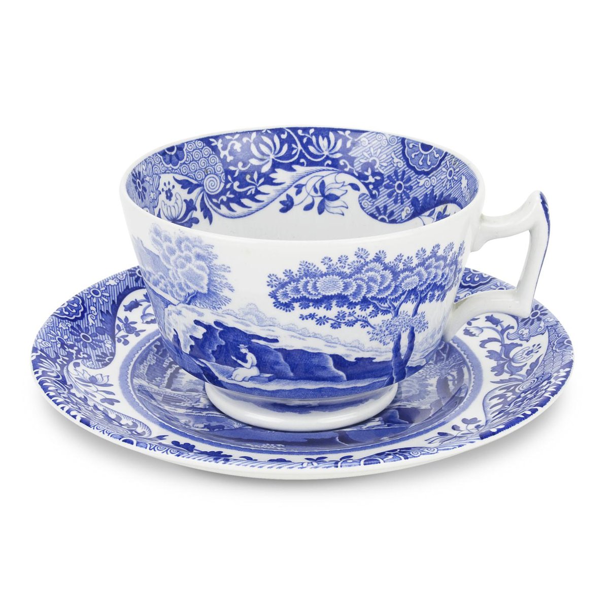 Spode Blue Italian frokostkopp med fat 28 cl